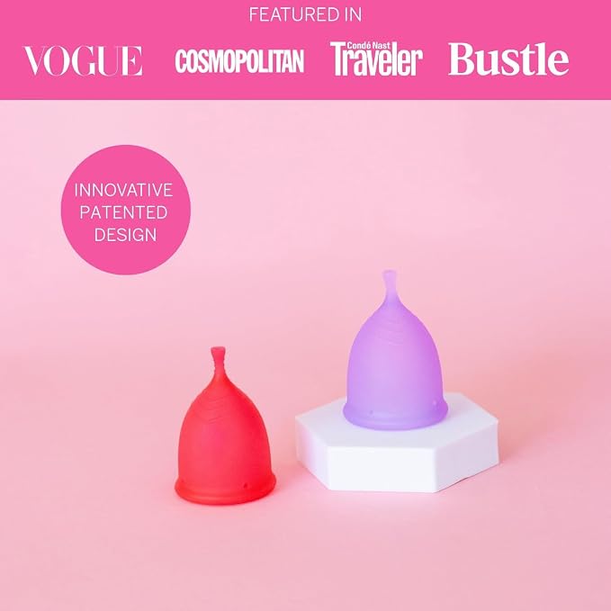 Pixie Soft Menstrual Cup - Ranked 1 for Most Comfortable Reusable Period Cup - Buy One We Give One - Includes Ebook Guide, Cleaning Wipes, Lube, & Storage Bag - Tampon and Pad Alternative
