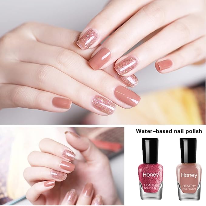 Non Toxic Nail Polish Set, Easy Peel Off and Fast Dry Nail Polish Set for Pack, Eco Friendly & Organic Water Based Nail Polish for Women,Teens
