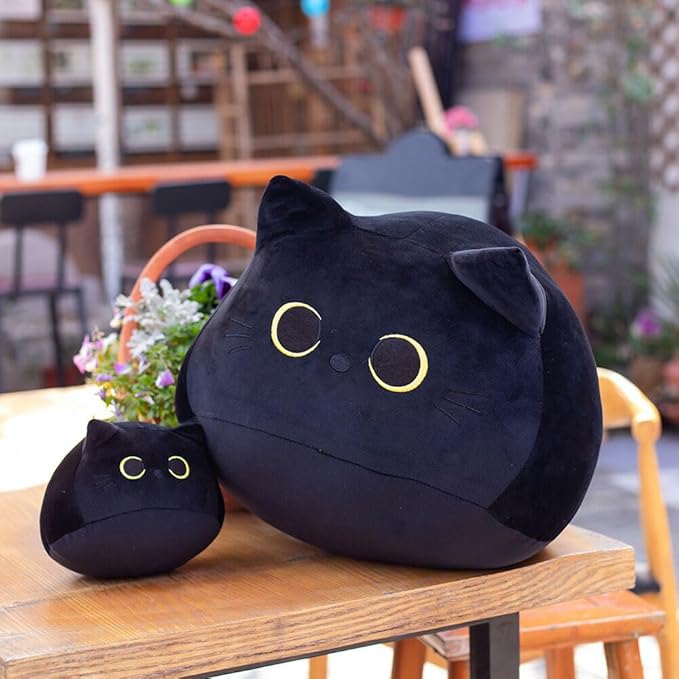 Cat Stuffed Animal Cute Cat Plush Doll Toy （Including Tail 7.8 inch） for Girls Boys Christmas(Black cat 20cm)