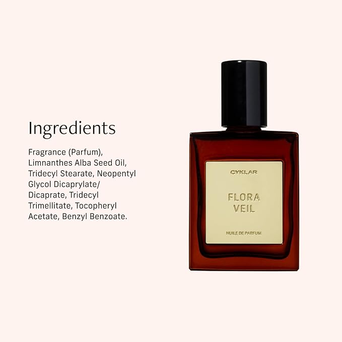 CYKLAR Perfume Oil for Skin – Flora Veil Scent – Fresh, Clean & Floral Perfume Fragrance with Raspberry, Peony & White Amber Notes – Travel-Friendly 15ml