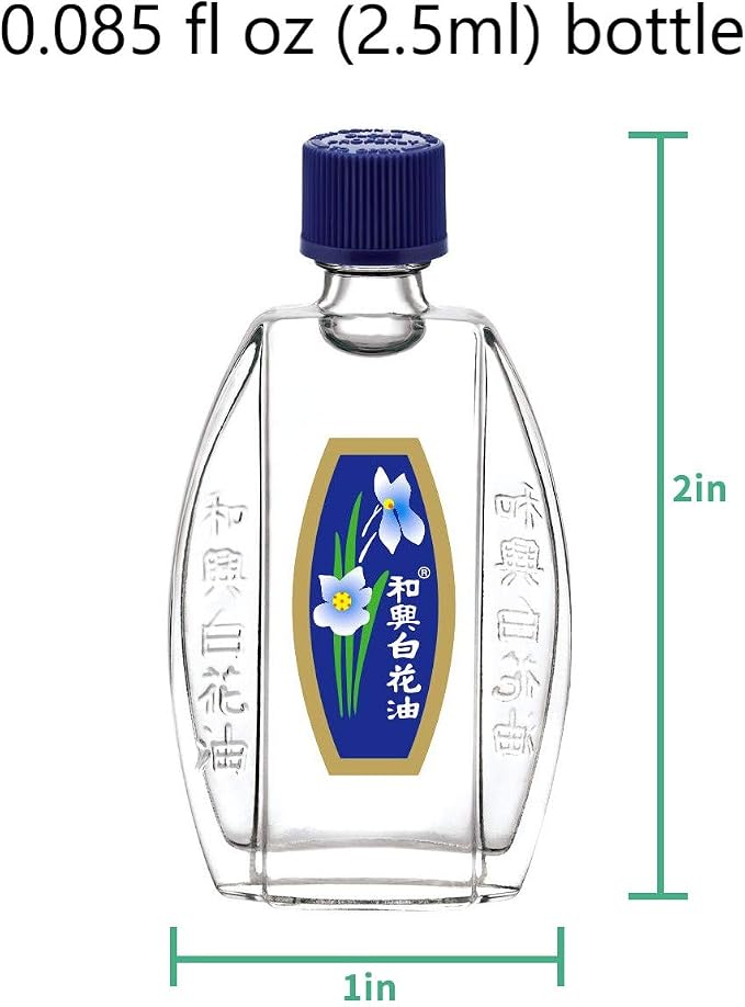 White Flower External Analgesic Balm Oil 2.5ml/ 0.085fl Oz, Authentic US Import (6 Pack)