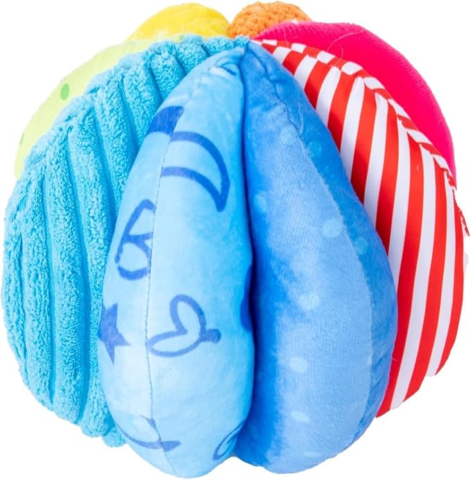 Montessori Baby Toys Play Kit Montessori, Medium Spinning Drum and Rainbow Fabric Ball Kit Toys for6-12Months Toddlers (Play Kit 3)