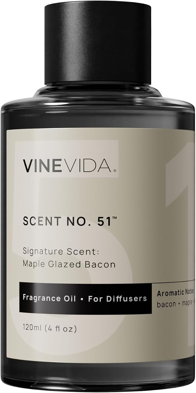 VINEVIDA [4 Fl Oz] Maple Glazed Bacon Fragrance Oil for Cold Air Diffusers, Essential Oils for Diffuser Oil Refill & Air Freshener Room Spray