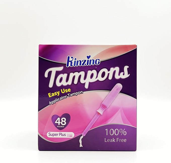 Cotton Tampons for Women Applicator Tampons Super Plus Absorbency Breathable Period Tampon Sport Leakguard Braid Dye Free Unscented 48 Count