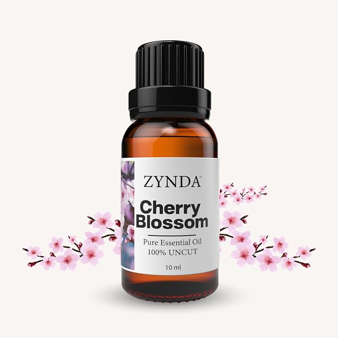 Cherry Blossom Essential Oil – Premium 100% Pure Essential Oils, Natural & Organic Extract for Aromatherapy, Relaxation & Skin Care – Authentic Cherry Blossom Oil with Captivating Floral Aroma, 10ml
