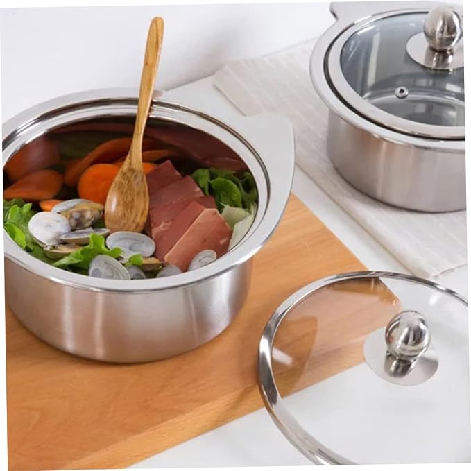 1pc Stainless Steel Hot Pot for Induction Cooker Lid Food-grade Material Design for Dining and