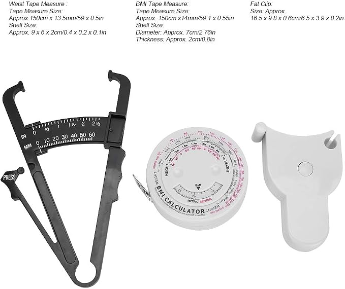 Body Fat Tester Retractable Waist Measuring Tape for Health Measurement BMI Tool Portable for Home Use