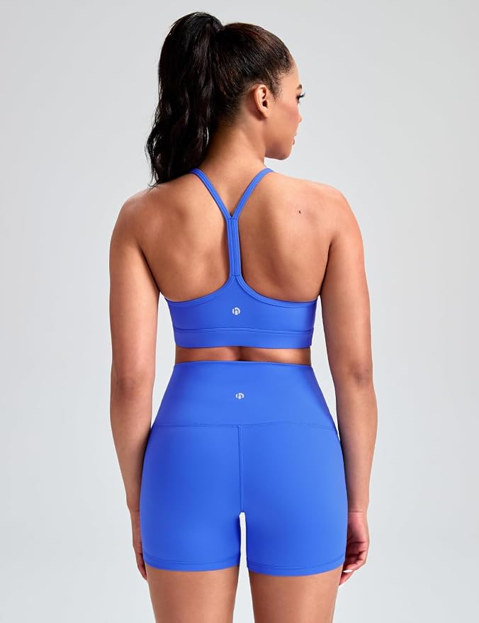 HeyNuts to Freest Womens Y Back Sports Bra, Spaghetti Strap Racerback Low Impact Workout Yoga Tops Padded A-C Cups *Updated