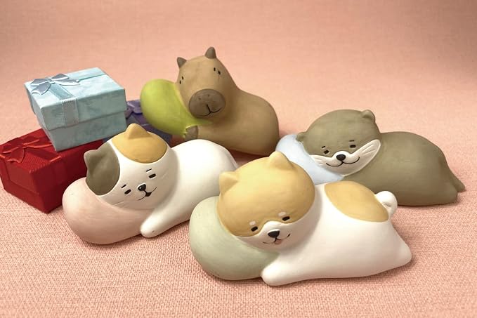 Stone Diffuser Sleeping Animals [ Designed in Japan] Non Electric Passive Diffuser for Essential Oil and Aromatherapy (Ceramic/Clay) (Sleeping Capybara)