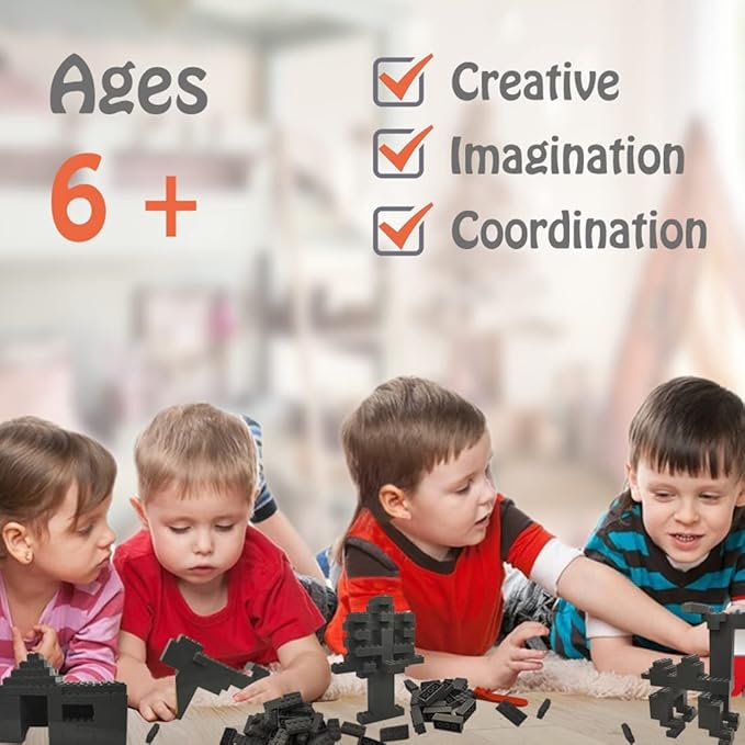 200 Piece Classic Building Bricks, 2x4 Bulk Bricks STEM Creative Building Toys, Dark Grey