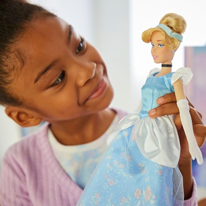 Disney Store Girl's Princess Story Doll (Cinderella) 11 Inches, Includes Coloring Book and Additional Dress, Princess Doll in Classic Outfit, Princess Toys
