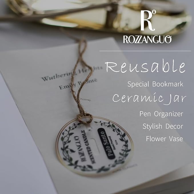 Luxury Marble Jar Scented Candle | Women Men | Non Toxic 100% Natural Coconut & Soy Wax Blend Cotton Wick | Hand Poured Highly Scented Long Lasting (Ocean Breeze & Orange Blossom, 10 oz)