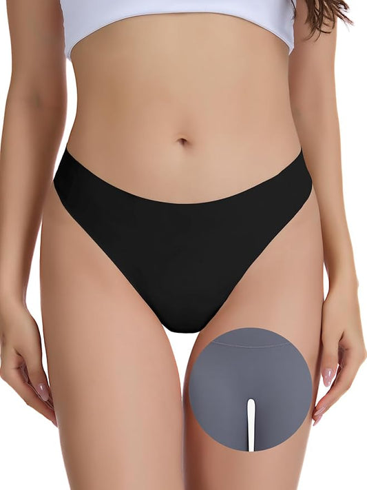 Seamless Camel Toe Thongs for Women Invisible Cameltoe Thong Panty Liners No Show Workout G-Strings Underwear