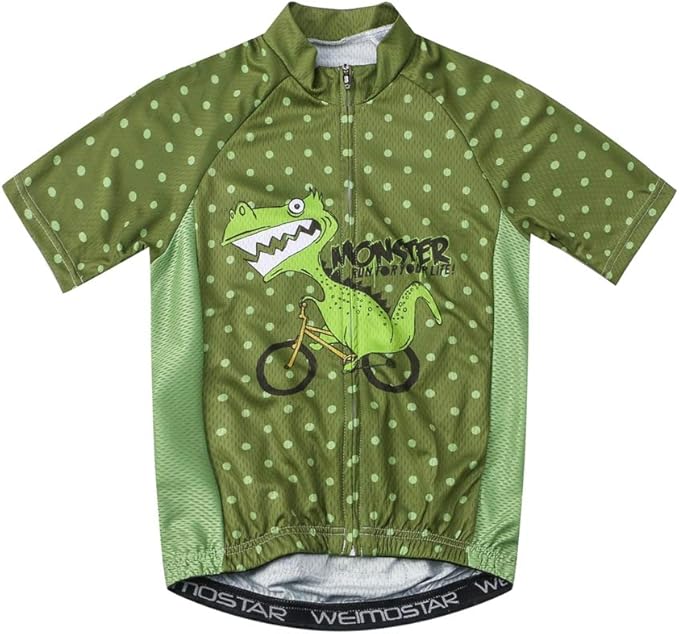 Cycling Jersey Kids,Short Sleeve Cartoon Road Mountain Bike Jersey Set/Top/Short for Girls Boys Breathable