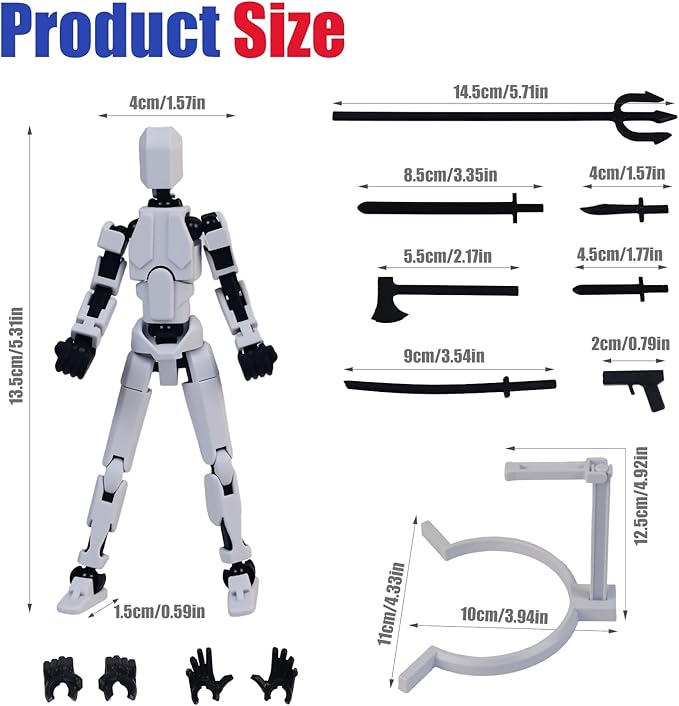 Multi-Jointed Action Figures Set, Model 13 All-in-one molding Accessories with Magnetic, Desktop Decor & Collectors' Toys