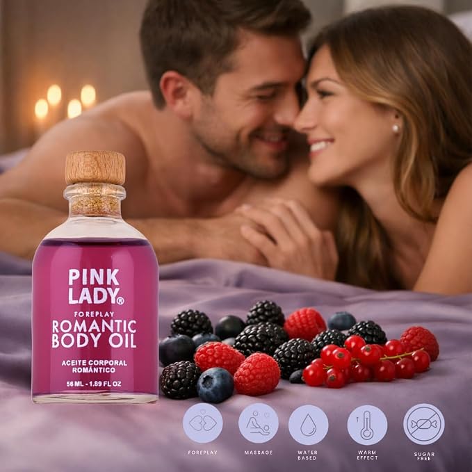 Romantic Body Oil Forest Fruits - 1.90 fl oz / 56 ml - Kissable Warming Body Treat for Foreplay Fun, Water Based (Forest Fruits)