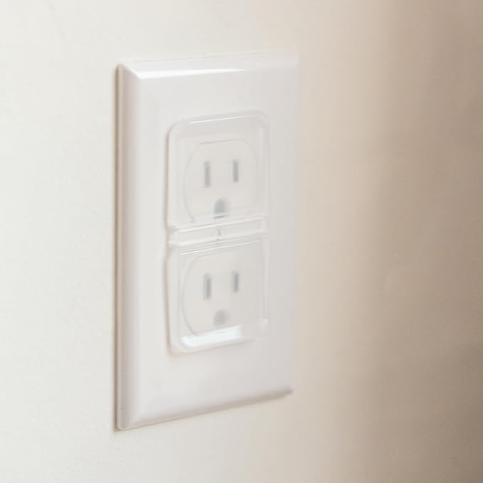Clear Double Outlet Covers Baby Proofing (20 Pack, 40 Sockets) | Baby Proof Plug Covers for Electrical Outlets | Safe & Secure Baby Safety Products | Childproof Socket Covers Protect Toddlers & Babies