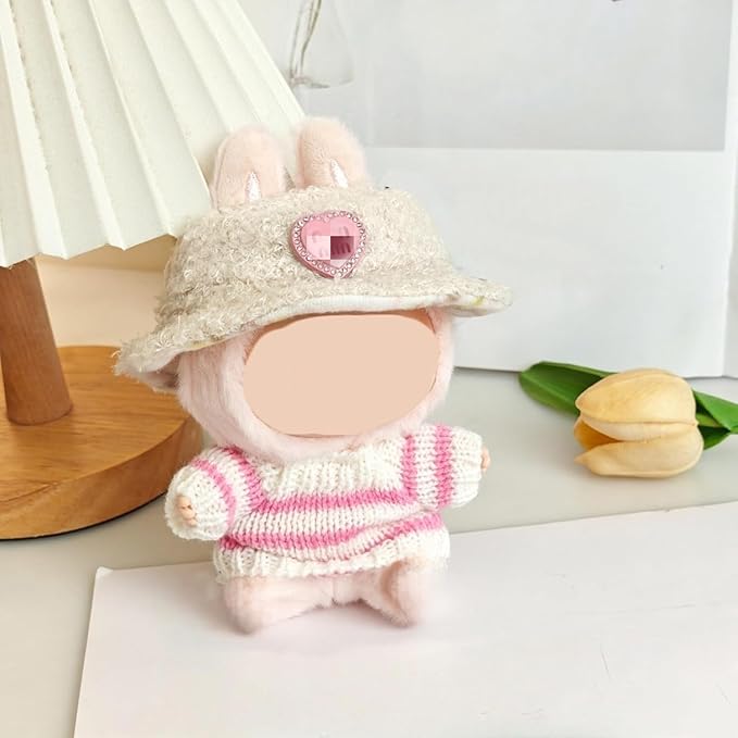 Doll Clothes Set with Hat, Skirt and Bottle for 17cm Dolls (Doll Not Included)