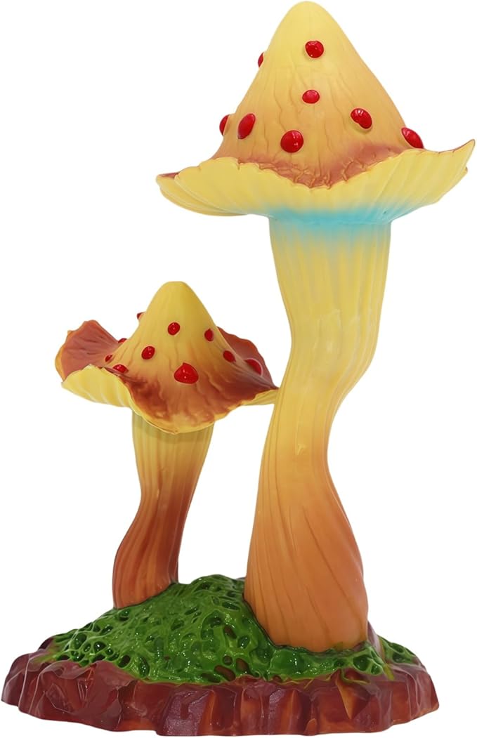 Gemini&Genius Mushroom Figurine, Plant Action Figure Toys for Kids, Hand-Painted Mushroom Figure Plants as Home/Office/Garden Decor