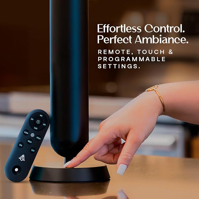 AromaPlan 5-Star Collection Rechargeable Waterless Diffuser (Fragrance Included)- Smart Cold Air Diffuser, Adjust Intensity & Timer, Long Battery Life- Aluminum Body, Luxury Scent Experience, Black