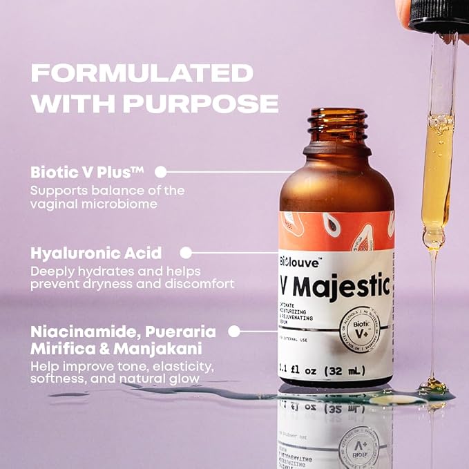 V Intimate Feminine Care, Daily Support for your Vulva, helps prevent infections, and neutralizes odors. (V Majestic - Intimate Moisturizer Serum)