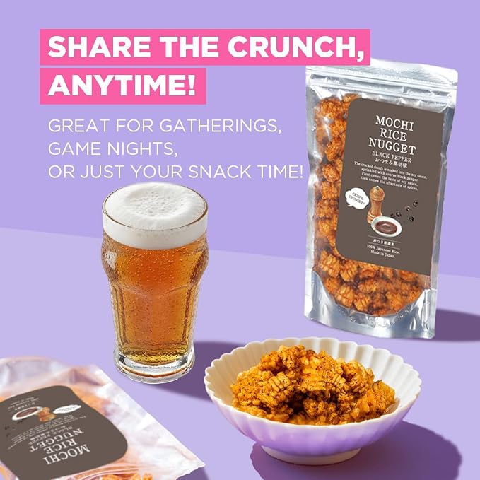 Mochi Rice Nuggets, Black Pepper Rice Crackers, No MSG, 4.9 oz (140 g)