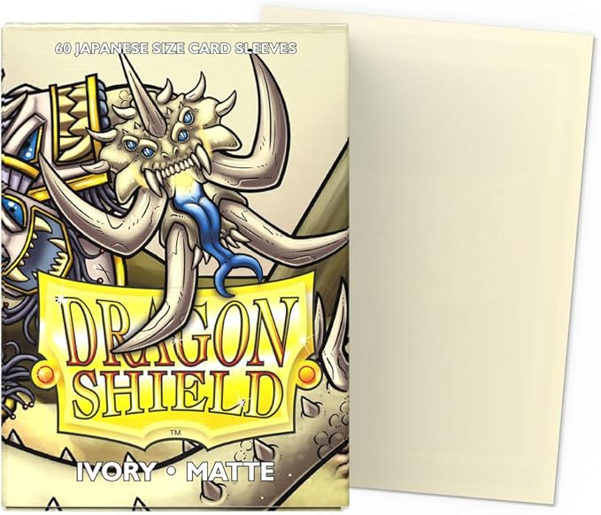 Dragon Shield | Japanese Size Card Matte Sleeves | 60 CT - Smooth & Tough Premium TCG Sleeves - Compatible with Yu-Gi-Oh, Naruto, Cardfight & Vanguard | Ivory