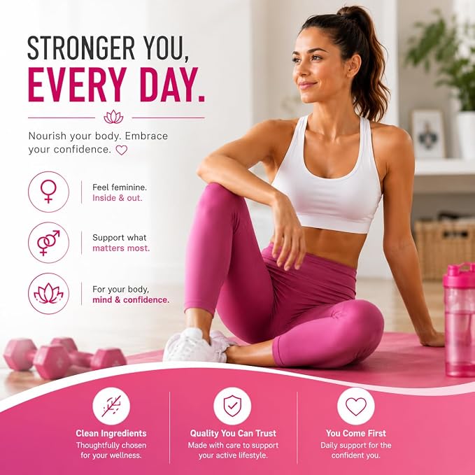 AMPLICELL Women's Libido Support & Hormone Balance – Maca, Ashwagandha, Dong Quai, Ginseng & Tongkat Ali – Energy, Mood & Feminine Vitality – Non-GMO, Vegan – 60 Ct