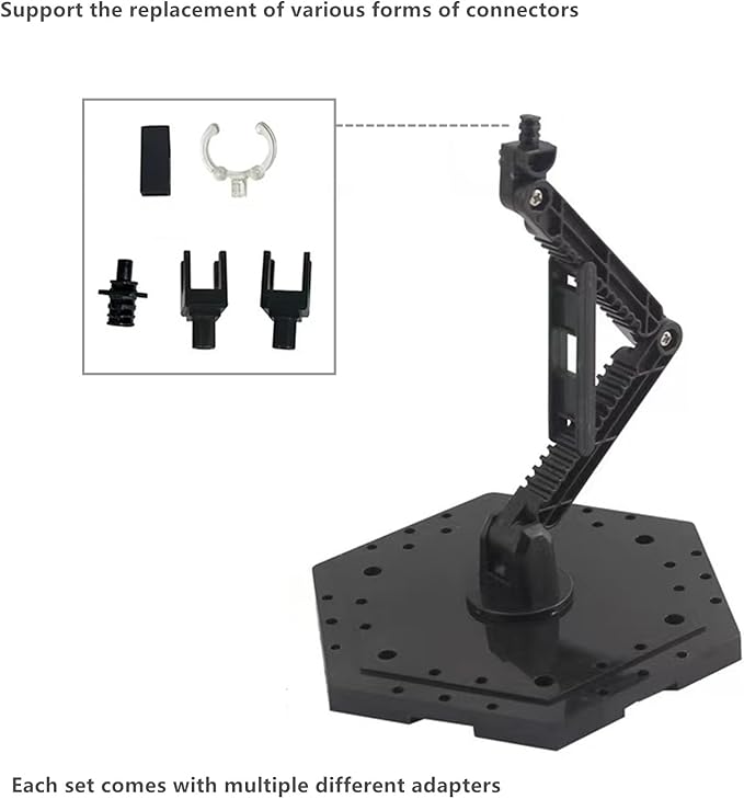 3-Pieces Model Kit Display Stand and Runner Storage System with Action Base, Suitable for Model Stand Action Figure Stand and HG, MG and RG Model Character Display Stand，Black.(Combination Set)