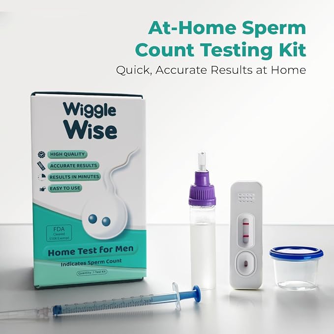 Fertility Test Kit for Men – Sperm Count Home Test Kit for Male Fertility – at-Home Semen Analysis Shows Normal or Low Sperm Count – Fast, Private, Easy to Use
