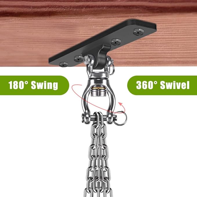 Dolibest Heavy Duty Swing Hanger, Swing Set Accessorie for Indoor Outdoor Playground, Porch Swing Hanging Kit for Wooden and Concrete Set with 4 Wood Screws and 4 Expansion Bolts, 900LB .
