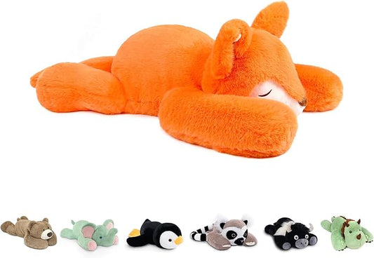 Niuniu Daddy 24" | 5 Pound Fox Weighted Stuffed Animals, Large Fox Sensory Body Pillow Plush Toy, Weighted Lap Animals with Adults Kids & Soft Squishy Fur for Christmas