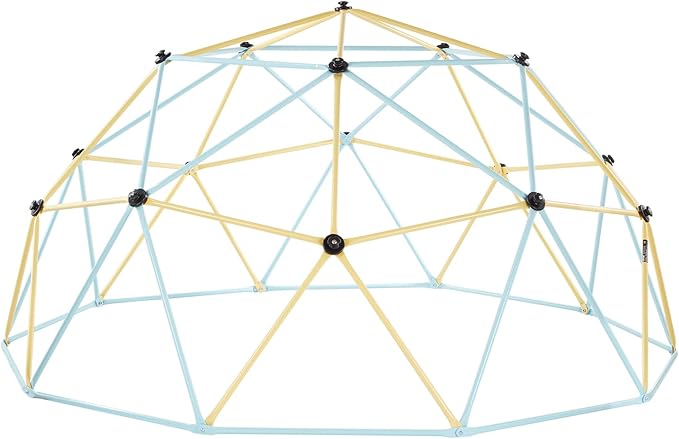 VEVOR Climbing Dome, 10FT Geometric Dome Climber, 1000LBS Loading Jungle Gym Playground with 2 Basketballs & Octopus Net, Easy-Assembly Outdoor Backyard Climbing Equipment for Kids 3 to 10 Years Old