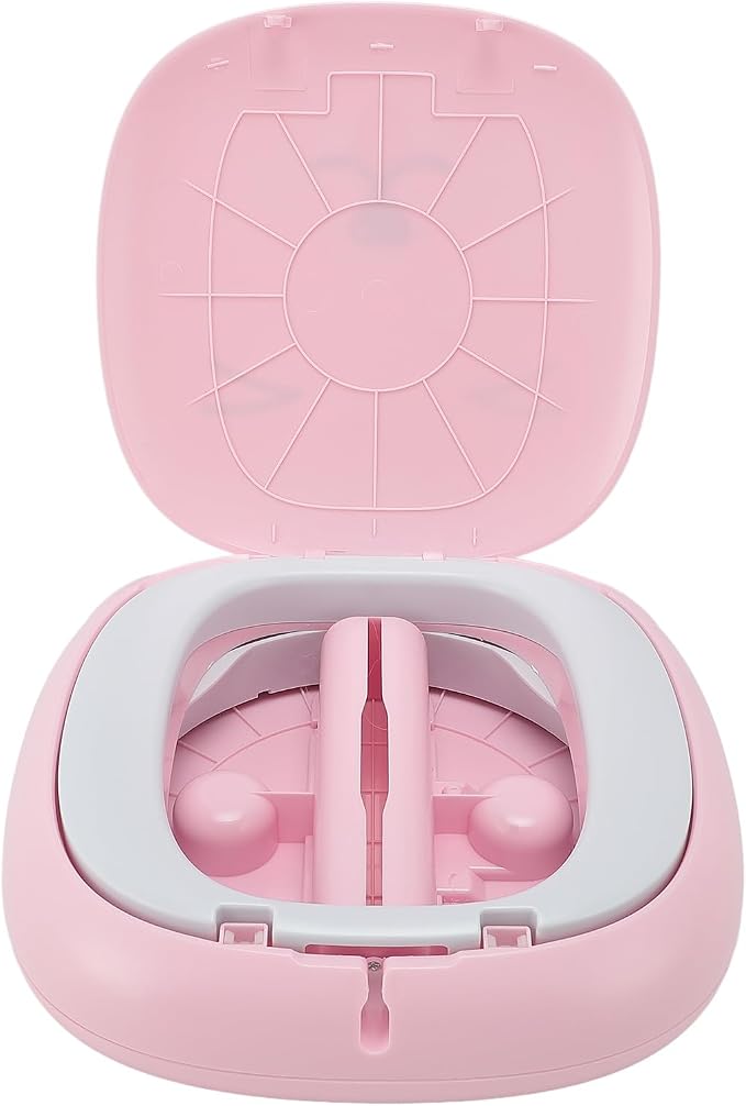 Travel Potty for Toddler, Foldable Potty Training Toilet Seat, Portable Potty Car Potty Folding Toilet for Boys Girls Baby Kids Children Indoor Outdoor Camping (Light Red)