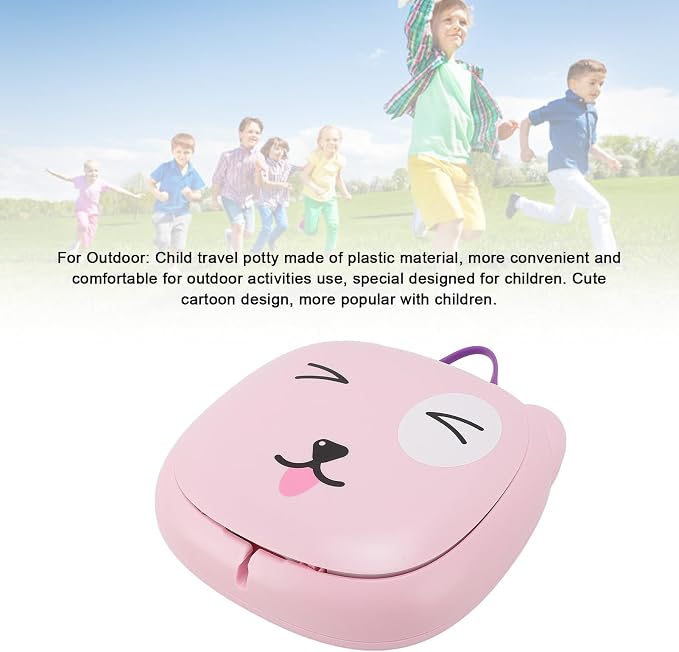 Travel Potty for Toddler, Foldable Potty Training Toilet Seat, Portable Potty Car Potty Folding Toilet for Boys Girls Baby Kids Children Indoor Outdoor Camping (Light Red)
