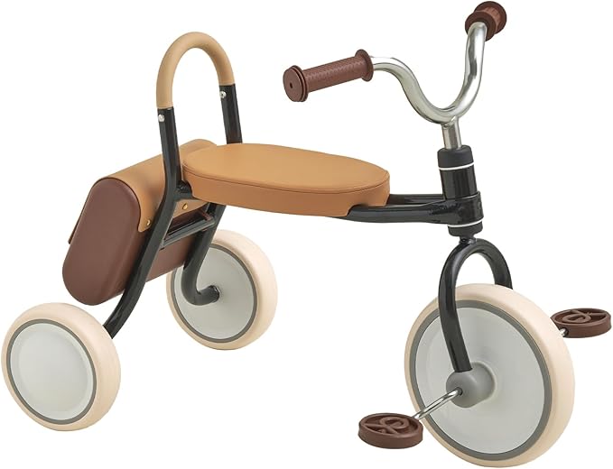 Kidpop Mate Toddler Tricycle Age 2.5-4 Kids First Birthday Gift Toy Bike with Handlebar Grips & Storage for Outdoor Play (Black)