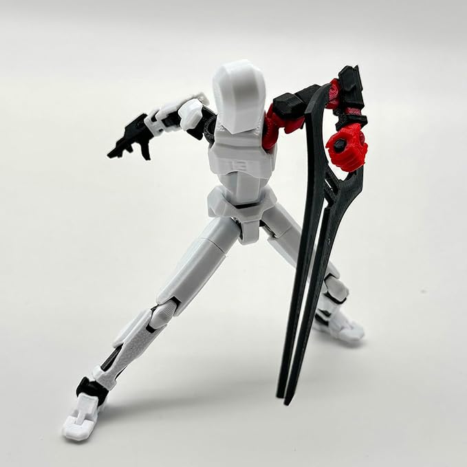 3D Printed 5.54-inch Multi-Jointed Action Figures Dummy13, Full Body Mechanical Movable Toy, Multiple Accessories, Hand Painted Figure, Desk Decoration, Creative Gifts (Z-Devil's Hand)