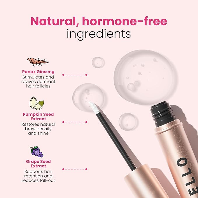 Trybello Eyebrow Growth Serum | Natural Thickening & Strengthening Formula for Fuller Eyebrows | Biotin, Peptides, and Botanical Extracts | No Parabens, Silicones, PEGs | Vegan, Gentle, Non-Irritating