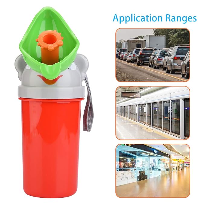 Portable Potty Urinal, Leakproof Reusable Emergency Pee Cup with Strap and Silicone Seal for Travel Camping Baby Kids Princess Style ABS Yellow 18.5 x 8.5 x 8.5cm 1 Pack