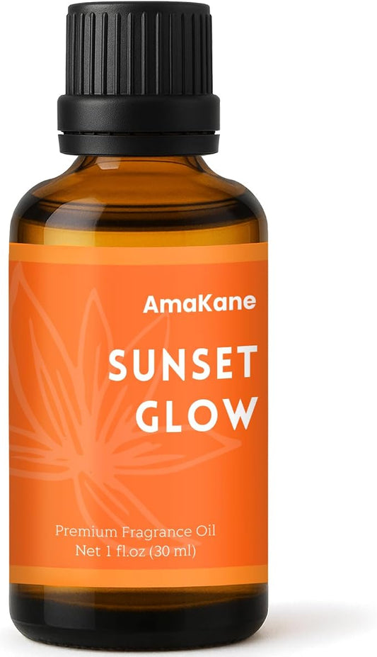 AmaKane Sunset Glow Fragrance Oil, Beach Essential Oil for Diffuser, Summer Fragrance Oil for Candle Making, DIY Soap Making Scents, Diffuser Oils for Home, Aromatherapy Oils, 30ml
