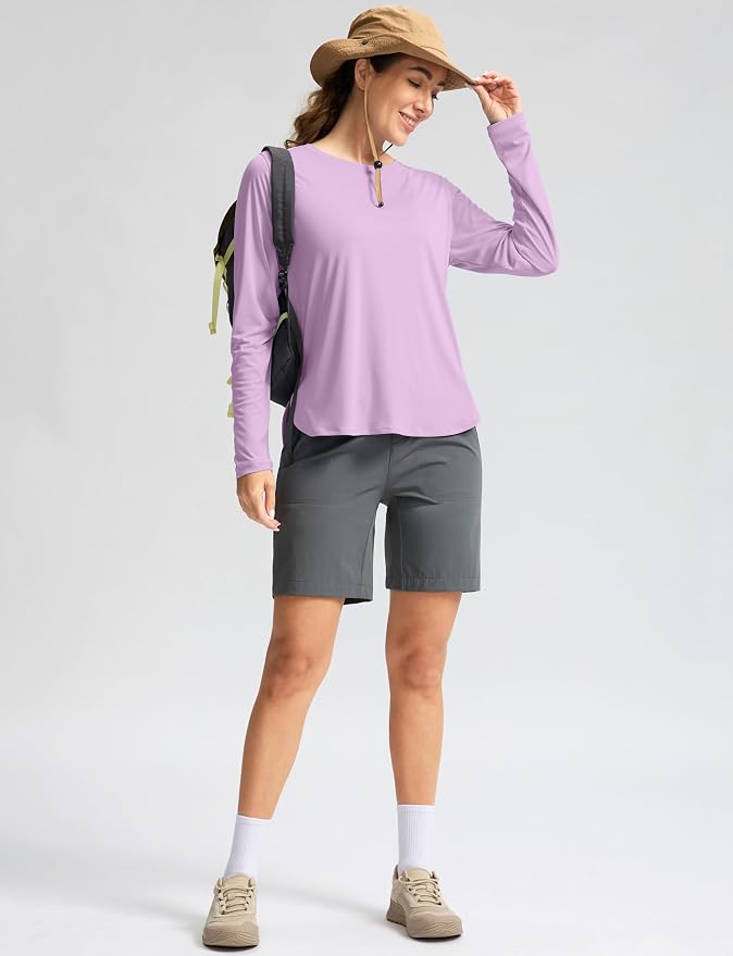 Women's Sun Shirts UPF 50+ Long Sleeve UV Protection Shirt Lightweight Quick Dry Workout Hiking Tops for Women