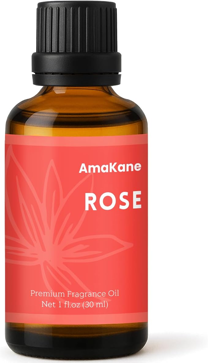 AmaKane Rose Essential Oil, Floral Diffuser Oil for Home, Candle Making Scents, Fragrance Oil for Soap Making, Rose Aromatherapy Oil, 30ml
