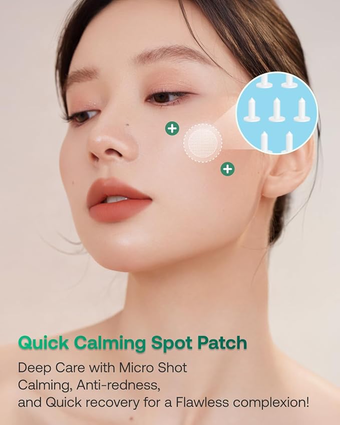 Yangyang Pine Quick Calming Spot Patch 12 Patches, Hyaluronic Acid Soothing Deep Shot, Blemish Relief, Pimples Care, Ultra-Thin Hydrocolloid Patch, Non-Irritating Acne Treatment