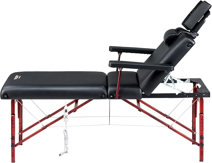 Master Massage 31" Montclair Salon Spa Beauty Therma Top Best Portable Massage Table Bed Couch Package with Deluxe Adjustable Headrest- Black Color WITH MEMORY FOAM