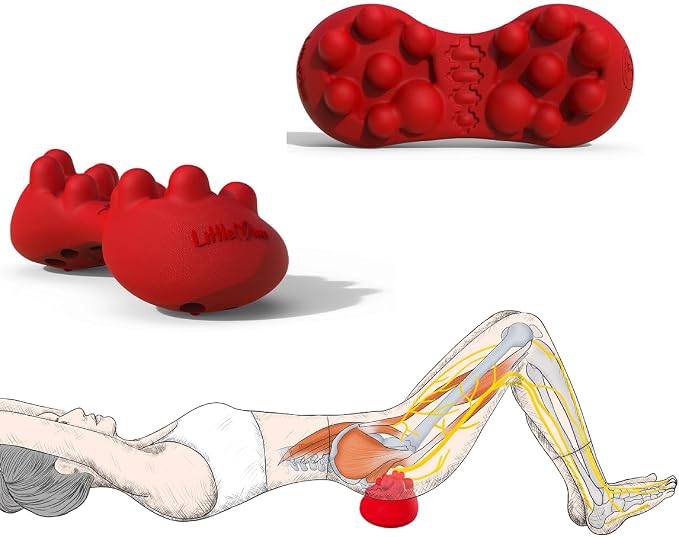 LittleMum Back & Hip Trigger Point Massager for Piriformis, QL, Buttock and Back Muscle Knots, Myofascial Release Tool for Lower-Back Pain, Tightness, Deep Gluteal Tension