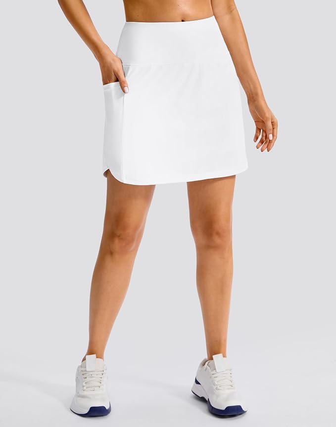 16'' Skorts for Women with 4 Pockets High Waisted Golf Skirt | Built-in Shorts, Stretch, A Line, Pickleball, Athletic, Casual, Tennis Skirt
