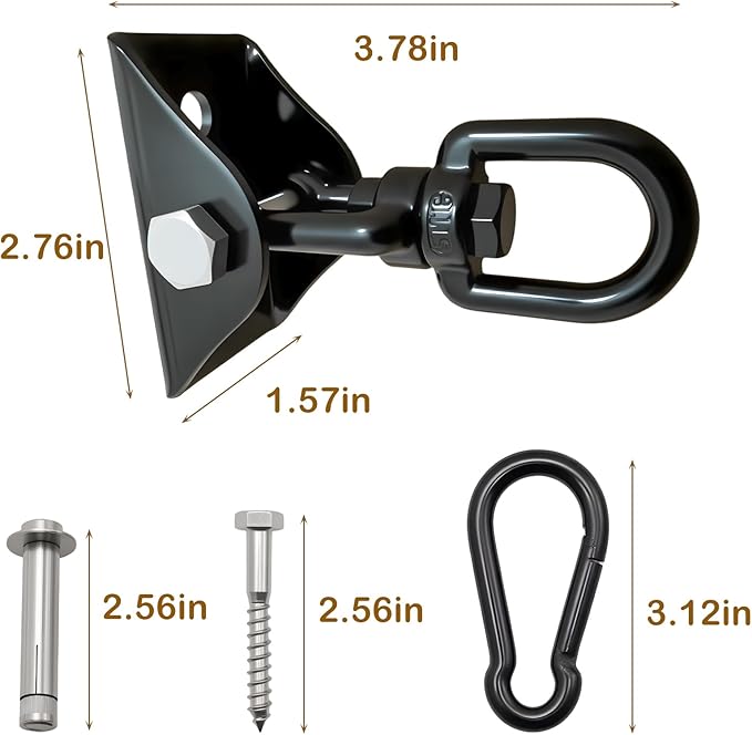 Heavy Duty Swing Hangers,1200 lb Hammock Hanging kit,360°Rotating Swing Hardware for Playground,Yoga,Heavy Bag,Porch Swing,Hammocks,Swing Chair