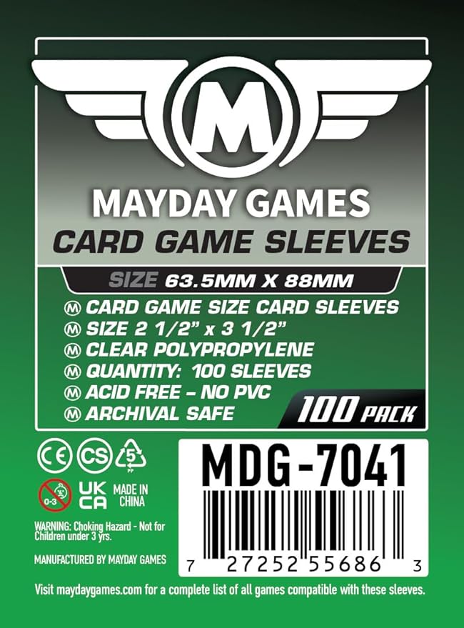 Mayday Games Sweet Lands Compatible Card Sleeve Standard Bundle - Clear Polypropylene, 40 Micron, 500 Standard Board Game Card Protector Sleeves - MDG-0186B