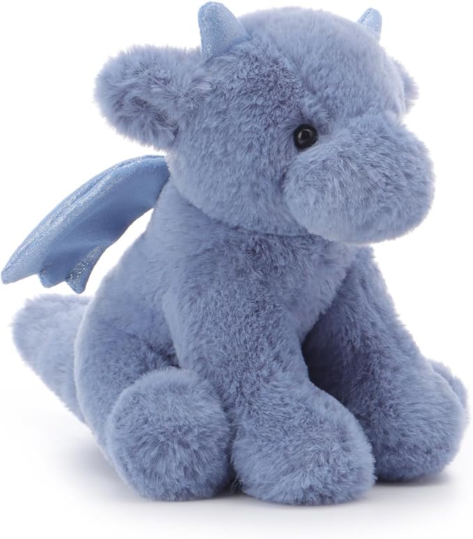Apricot Lamb Dark Blue Dragon Stuffed Animals for Kids, Soft Cute Plush Toys for Baby Girl and Boy, 8 Inches