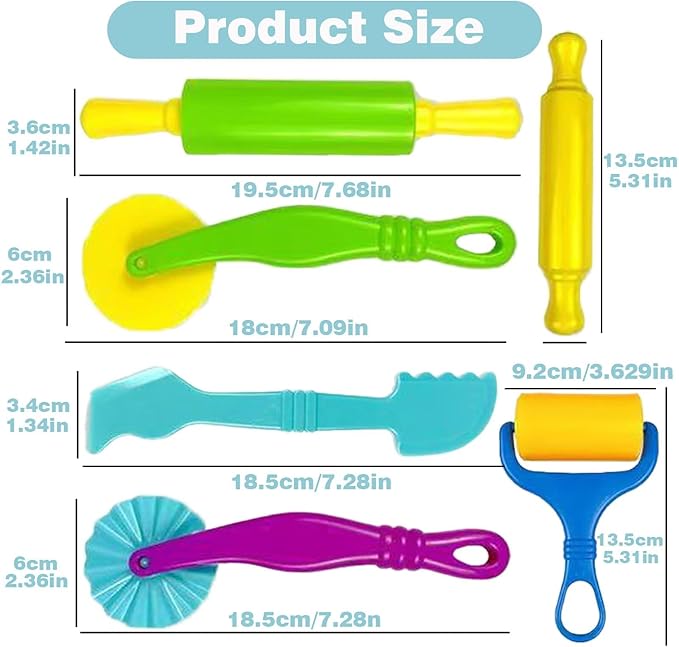 Unleash Creativity with 6 Pcs Play Dough Tools Sets Dough Accessories.Ideal as a Gift for Kids Aged 3-4-8 Years